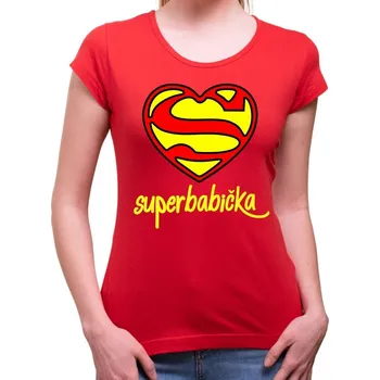 Tričko Super babička - Barva Červená