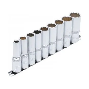Hlavice nástrčné 1/2" 10-24 mm,12ti hranné,prodloužené, 9 dílů - BGS 5253