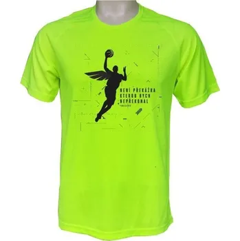 Pánské oblečení Funkční basketbalové tričko Překážka - velikost 10 let, Barva Neonově zelená