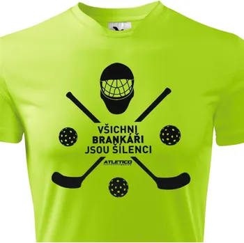 Pánské oblečení Funkční tričko Florbal Brankáři - velikost 8 let, Barva Neonově zelená