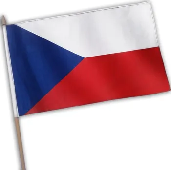 Vlajka Fansport Vlajka Česká republika s žerdí - mávací, 45 x 30 cm