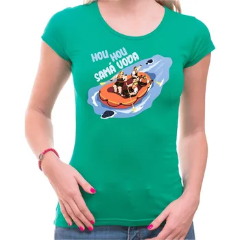 Dámské tričko Vodácké tričko Hou Hou samá voda dámské - Barva Zelená