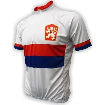 cyklistický dres Cyklodres RETRO ČSSR bílý - velikost XXL