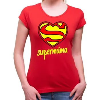 Tričko Super máma - Barva Červená