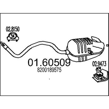 Tlumič výfuku Zadní tlumič výfuku MTS 01.60509