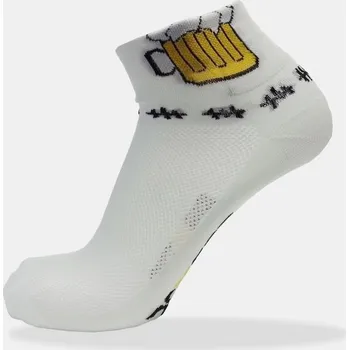 Cyklistické ponožky s pivem, bílé - Ponožky 11-12