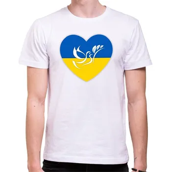 Pánské tričko Tričko Srdce pro Ukrajinu - velikost 110, Barva Bílá