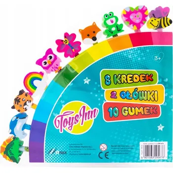 Kresba STNUX BAREVNÉ PASTELKY, TUŽKY S GUMOU 10 ks