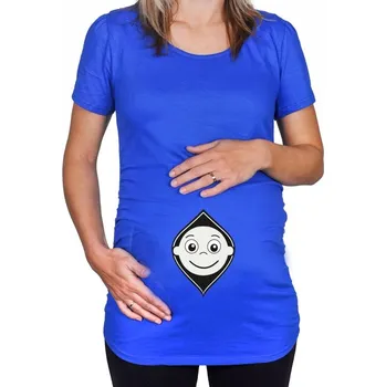 Těhotenské tričko Kuk, budu kluk! - Barva Modrá