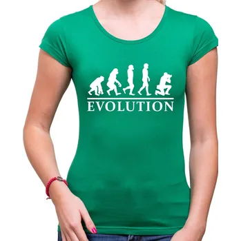 Tričko Evoluce Fotograf dámské - Barva Zelená