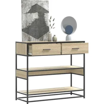 Konzolový stolek vidaXL Konzolový stolek 90x35x80 cm kompozitní dřevo [849182] Barva: dub sonoma