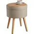 Taburet tectake Yara 403972 textil/dřevo pískový