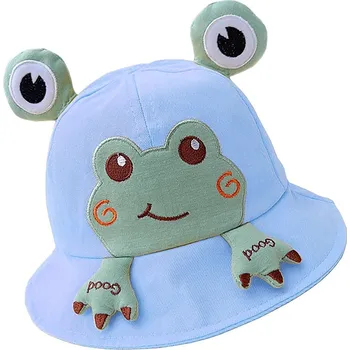 Klobouk Dětský klobouček Veselá Žába - Barva Světle modrá