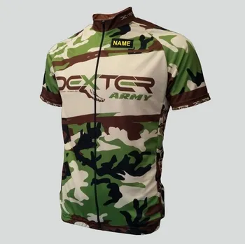 cyklistický dres Cyklodres Dexter Army Race, khaki - velikost XS