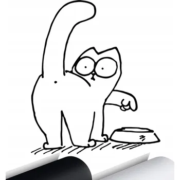 Samolepicí dekorace na vozidlo NÁLEPKA na auto Víčko nádrže KOČKA prázdná miska