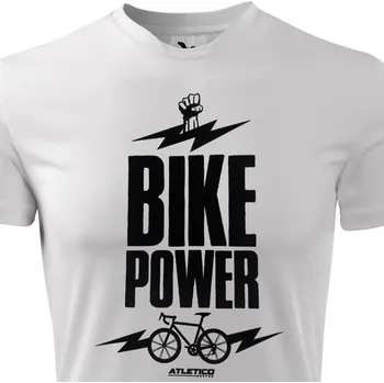 Pánské tričko Funkční cyklo tričko Bike Power - velikost 10 let, Barva Bílá