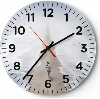 Hodiny Nástěnné hodiny do obýváku 40x40 Moře Kulatý Skleněné hodiny Loft Tiché