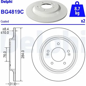 Brzdový kotouč Brzdový kotouč DELPHI BG4819C