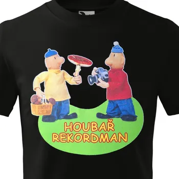 Dětské tričko Pat a Mat - Houbař rekordman - velikost 122, Barva Černá
