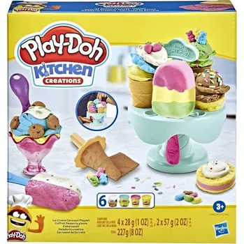 modelína a plastelína Hasbro Play-Doh Kitchen Creations Ice Cream Carousel Playset 4x 28 g/2x 57 g