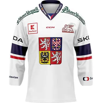 CCM EHT FANS hokejový dres ČR bílý s logy sponzorů - vlastní potisk - velikost S