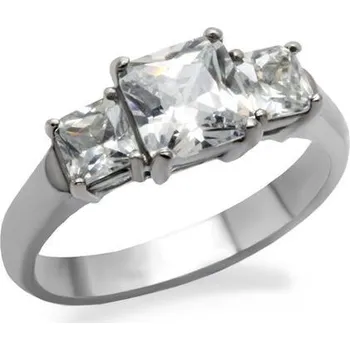 Prsten Šperky4U Ocelový prsten s hranatými zirkony - velikost 60 - AL-0007-60