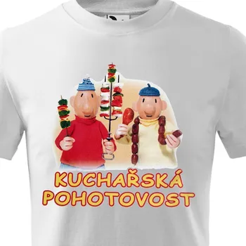 Dětské tričko Pat a Mat - Kuchařská pohotovost - velikost 146, Barva Bílá
