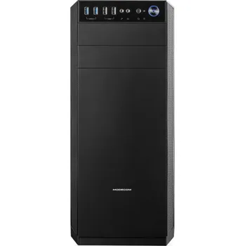 PC skříň Modecom PC herní skříň OBERON PRO LE BLACK MIDI, 2x USB 3.0, 2x USB 2.0, audio HD, černá, bez zdroje