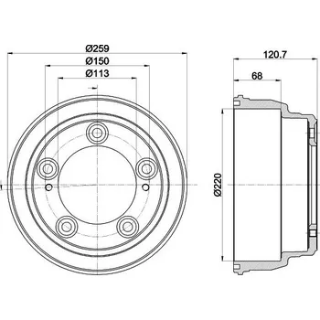 Brzdový buben Brzdový buben HELLA 8DT 355 303-221