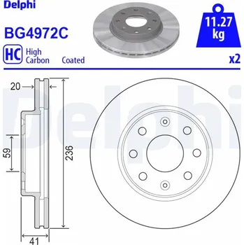 Brzdový kotouč Brzdový kotouč DELPHI BG4972C