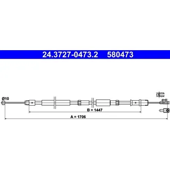 Lanko parkovací brzdy Tažné lanko, parkovací brzda ATE 24.3727-0473.2