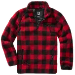 Bunda Brandit Teddyfleece Troyer, červená/černá, XL