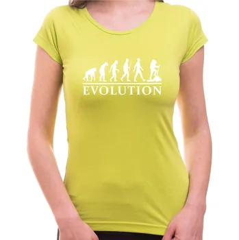Tričko Evoluce Turista dámské - Barva Žlutá
