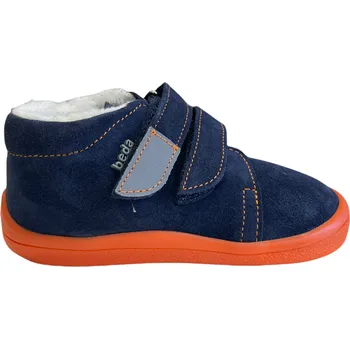 Dívčí zimní obuv Beda blue mandarine s membránou a opatkem (bf 0001/w/mk/op) zimní barefoot boty Velikost boty (EU): 21, Vnitřní délka boty: 129, Vnitřní šířka boty: 62