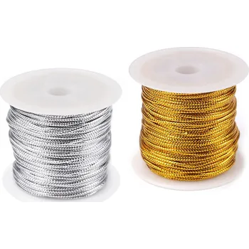 Vánoce Šnůrka s lurexem Ø2 mm kulatá, vánoční, Balení 1 ks, Varianta 1 stříbrná