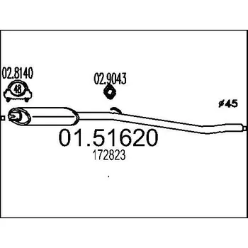 Tlumič výfuku Střední tlumič výfuku MTS 01.51620