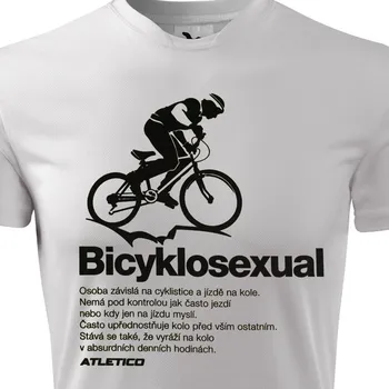 Pánské tričko Funkční cyklo tričko Bicyklosexual - velikost 8 let, Barva Bílá