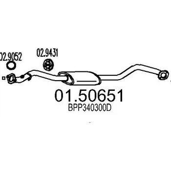 Tlumič výfuku Střední tlumič výfuku MTS 01.50651
