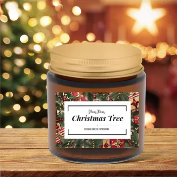 Svíčka Sójová vonná svíčka Vánoční stromek Pom Pom Candles