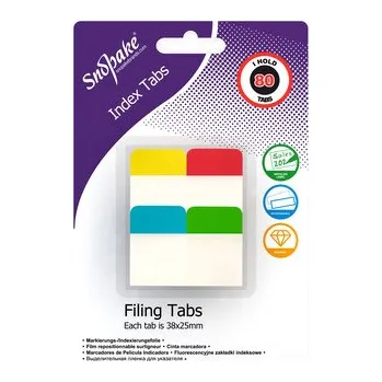 Samolepící bloček Snopake, Samolepicí záložky, 38 x 25 mm, 20 listů, 4 barvy