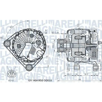 Alternátor Generátor MAGNETI MARELLI 063731406710