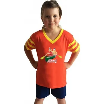 Chlapecké pyžamo Dětské pyžamo Pat a Mat, krátký rukáv - Pata a Mat Ahoj - vodáci