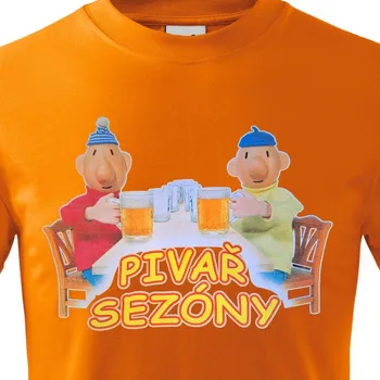 Pánské tričko Tričko Pat a Mat - Pivař sezóny - velikost XXL, Barva Oranžová