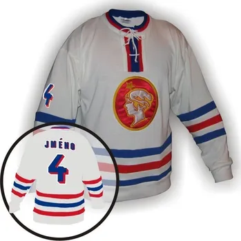 Hokejový dres Dobový dres Poldi Kladno bílý - velikost XXL