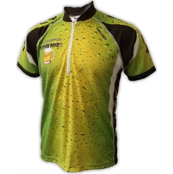 cyklistický dres Cyklodres pivní PIVO MTB, zelený - velikost XL