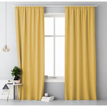 Závěs Dekorační závěs s řasící páskou COMO mustard/hořčicová 140x250 cm (cena za 1 kus) MyBestHome