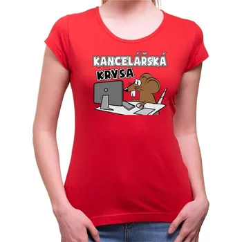 Dámské tričko Tričko Kancelářská krysa dámské - Barva Červená