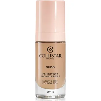 Přípravek na tvář Collistar NUDO Second Skin Foundation SPF 15 rozjasňující hydratační make-up s vyhlazujícím efektem odstín 3R Naturale Rosato 30 ml