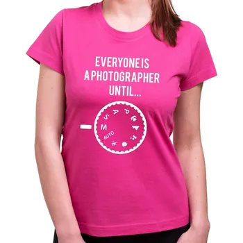 Dámské tričko Tričko Fotograf Everyone dámské - Barva Růžová