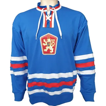 Hokejový dres Hokejový retro dres ČSSR 1976 modrý - replika - velikost L